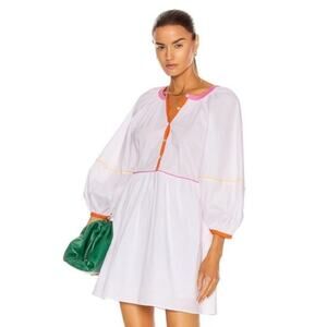 STAUD Laelia White with multi colored trim size XS